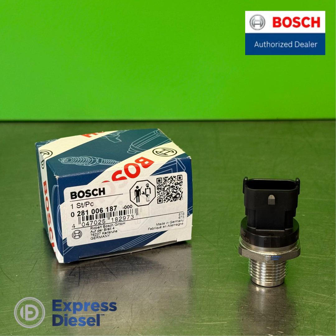 Bosch 0281006187 RDS4.2 fuel rail pressure sensor with original Bosch box for Renault Nissan 2.0 dCi M9R, 1800 bar