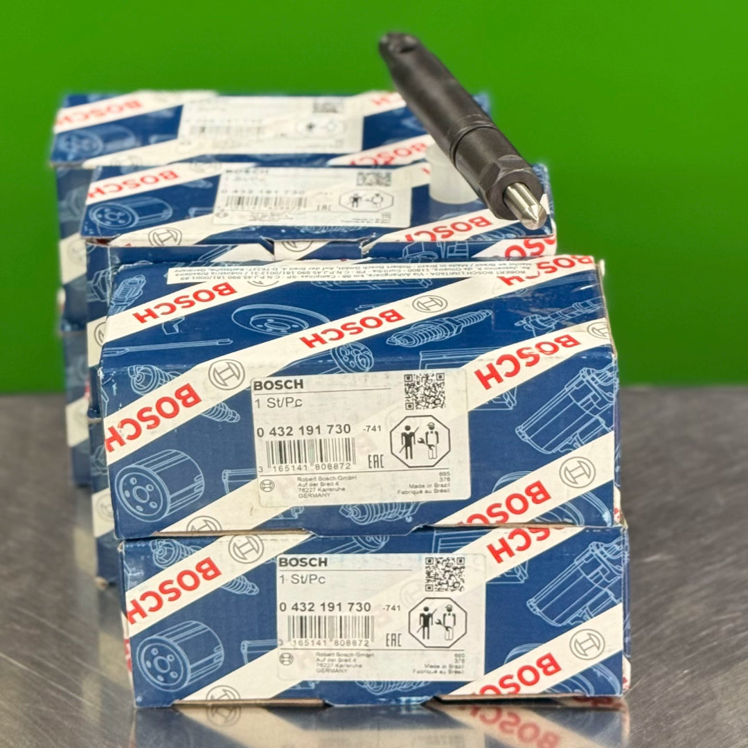 Bosch 0432191730 injector nozzle view with six original Bosch boxes for Volvo Penta TWD1030
