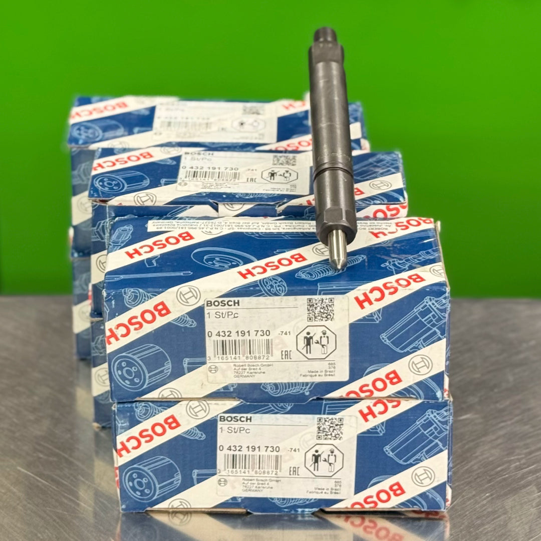 Bosch 0432191730 injector top view on six-box set for Volvo Penta TWD1030 marine engine