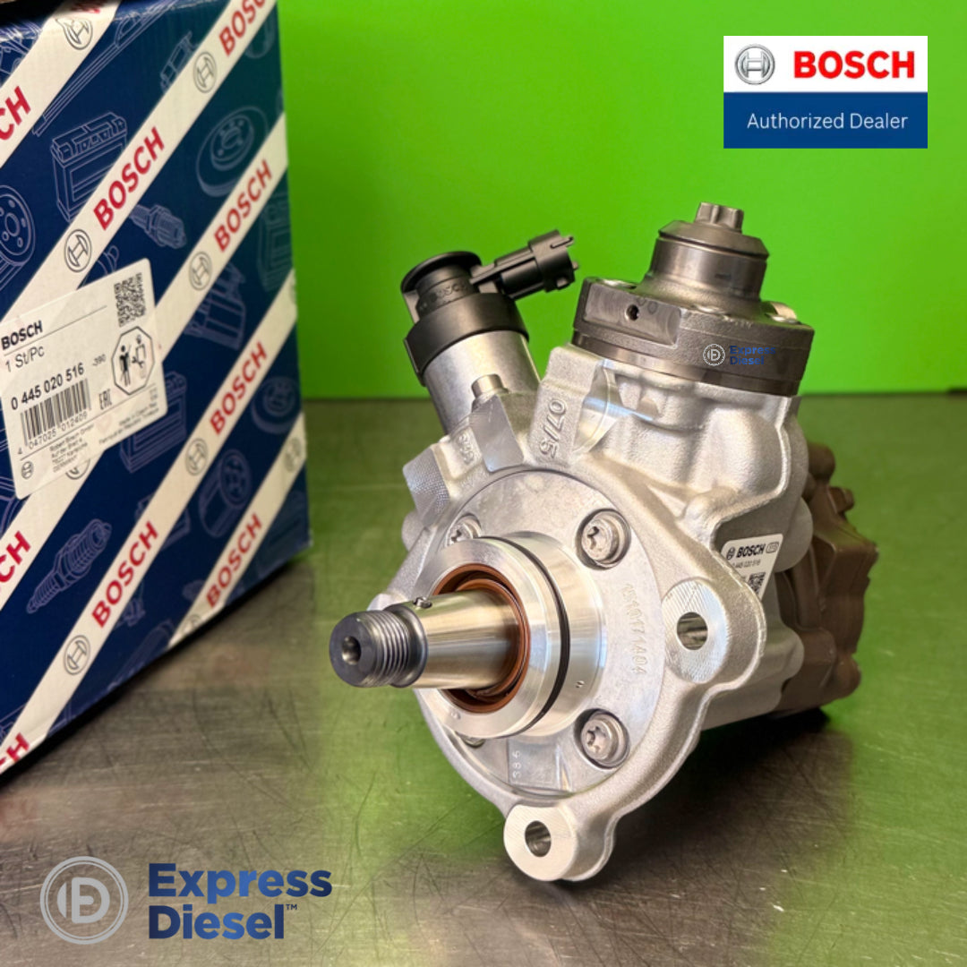 Bosch 0445020516 CP4 pump drive shaft and mounting flange, front view