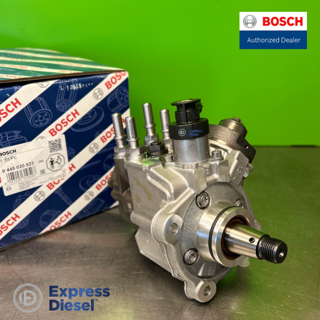 Bosch 0445020533 CP4 pump fuel connections with electronic metering unit and connector