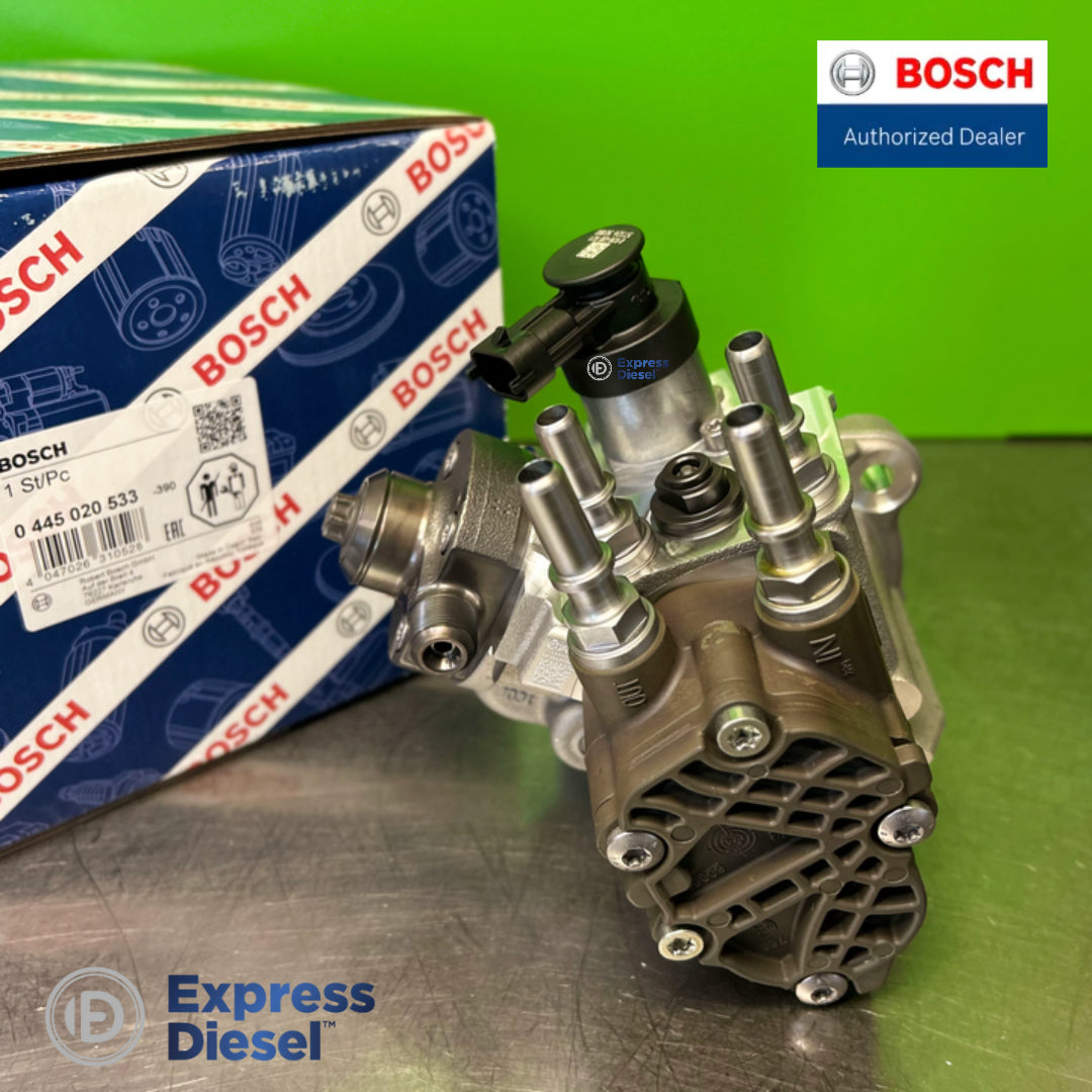 Bosch 0445020533 CP4 pump transfer pump housing and mounting flange, rear view
