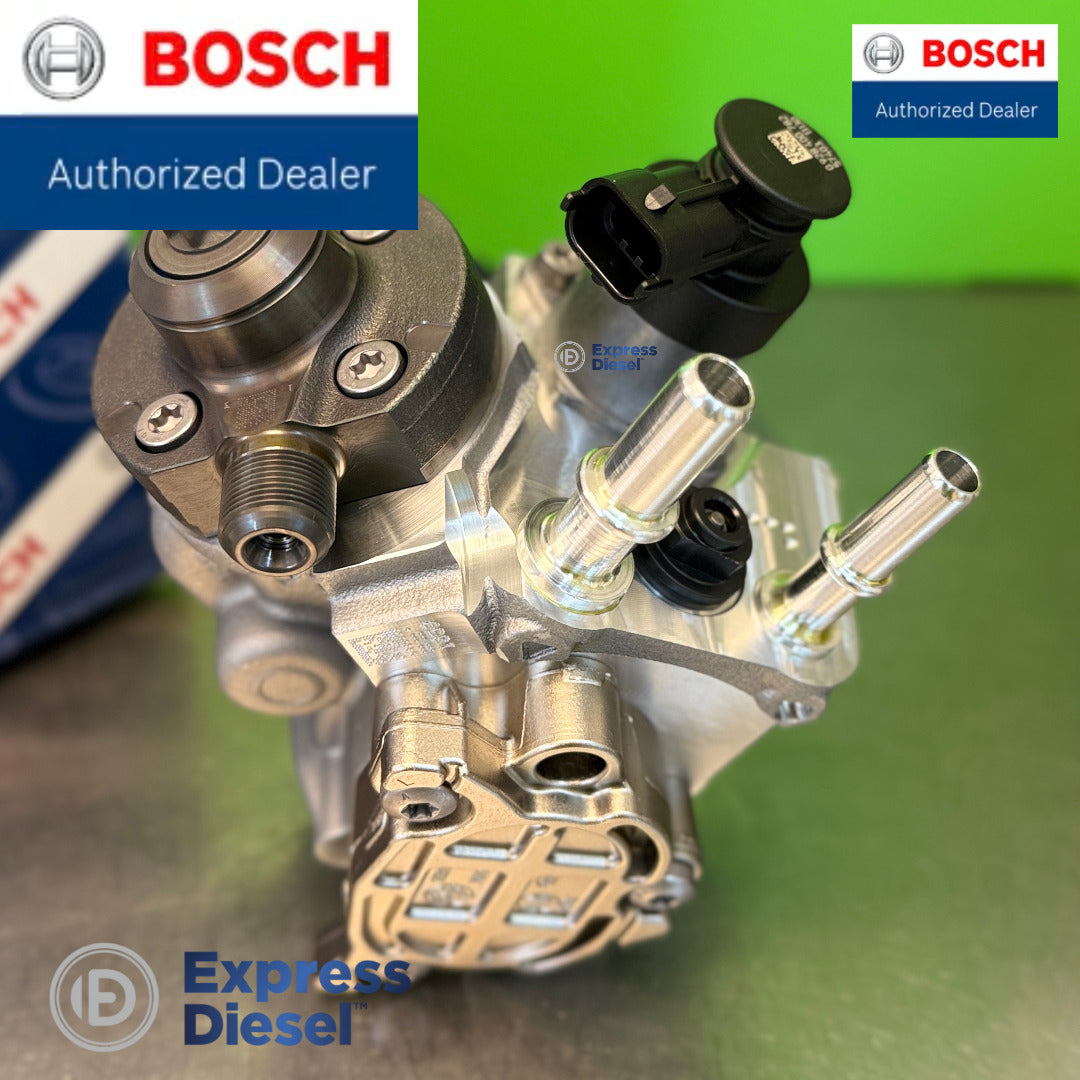 Bosch 0445020541 CP4 pump - high-pressure outlet and connector view