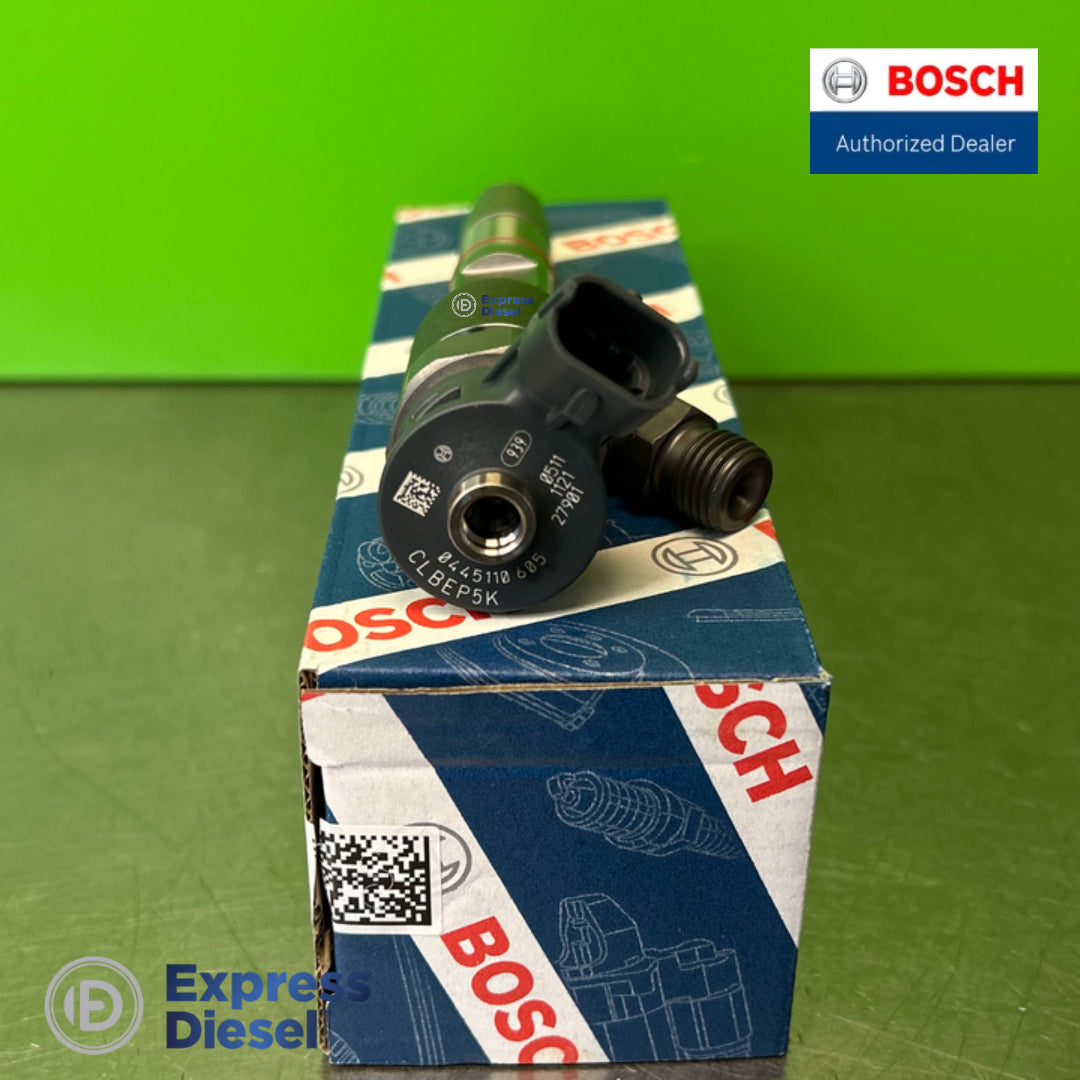 Bosch 0445110605 common rail injector - laser marking close-up