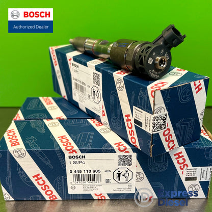 Bosch 0445110605 injector set of 3 - body laser marking close-up