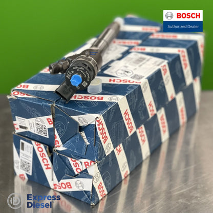 Set of 4 genuine Bosch 0445110657 CRI2-20 common rail diesel fuel injectors OE 5801790338 with original Bosch OEM boxes, Bosch authorized dealer