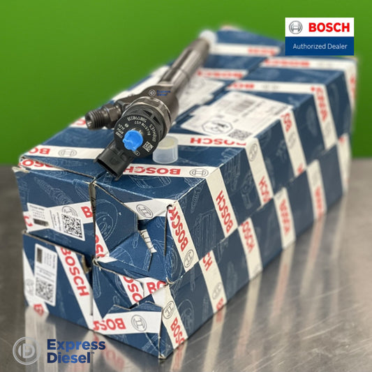 Set of 4 genuine Bosch 0445110657 CRI2-20 common rail diesel fuel injectors OE 5801790338 with original Bosch OEM boxes, Bosch authorized dealer