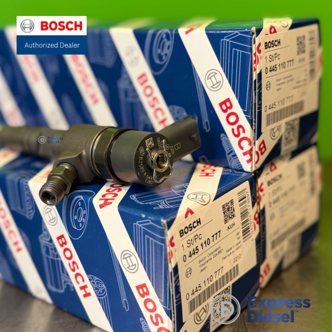 Bosch 0445110777 injector set of 3 - Kubota injector laser marking close-up