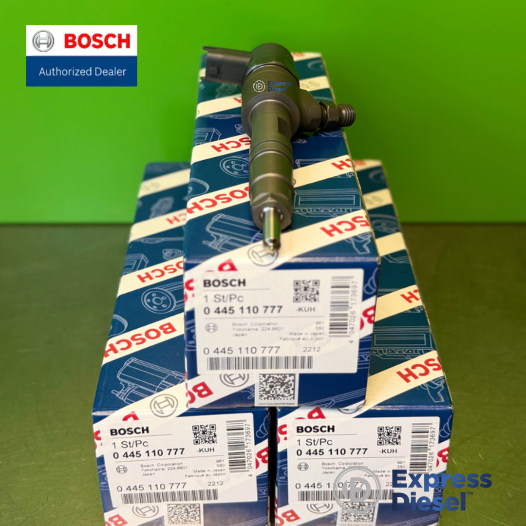 Bosch 0445110777 injector set of 3 - three Bosch boxes with part number labels