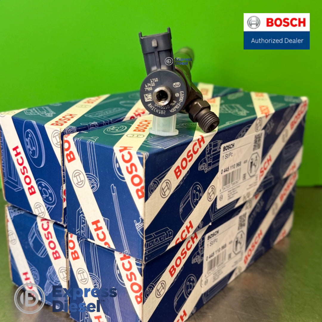 Bosch 0445110968 injector set of 4 for Doosan G2 D24 - side view