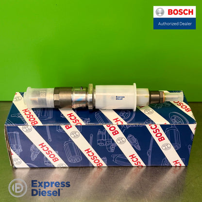 Genuine Bosch 0445120236 injector with protective caps and original Bosch packaging