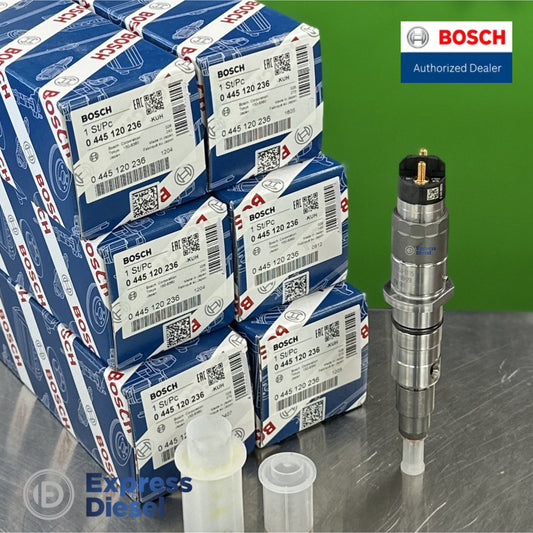 Set of 6 genuine Bosch 0445120236 CRIN1-14/16 common rail injectors for Cummins QSB6.7 / L9 and Komatsu