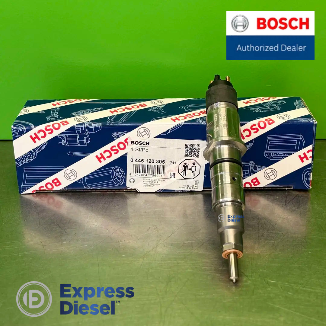 Bosch 0445120305 common rail injector - Bosch box label with part number 0 445 120 305 and EAN 4047024756991