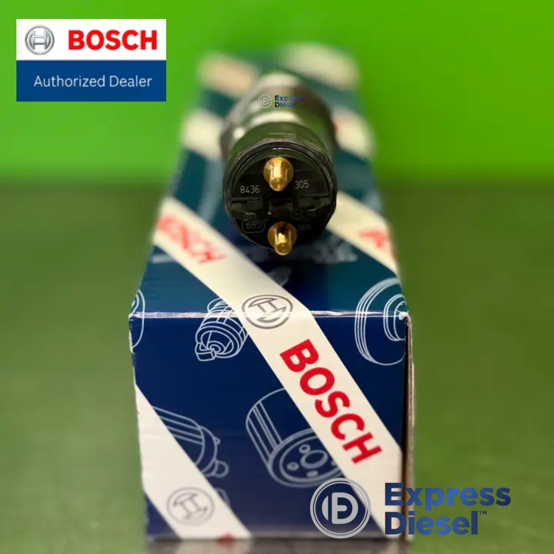 Bosch 0445120305 common rail injector - two-pin electrical connector close-up