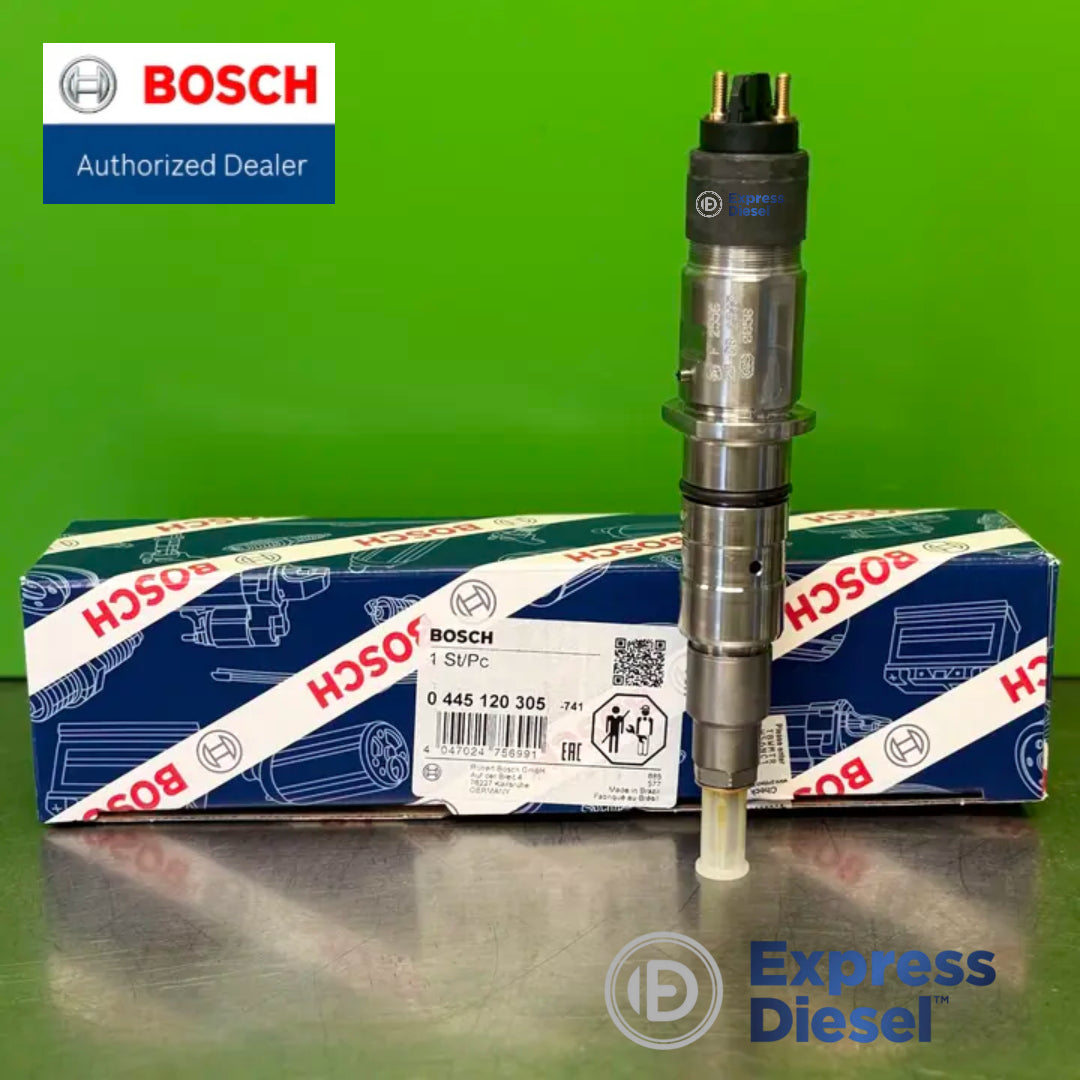 Bosch 0445120305 common rail injector - main view with original Bosch box