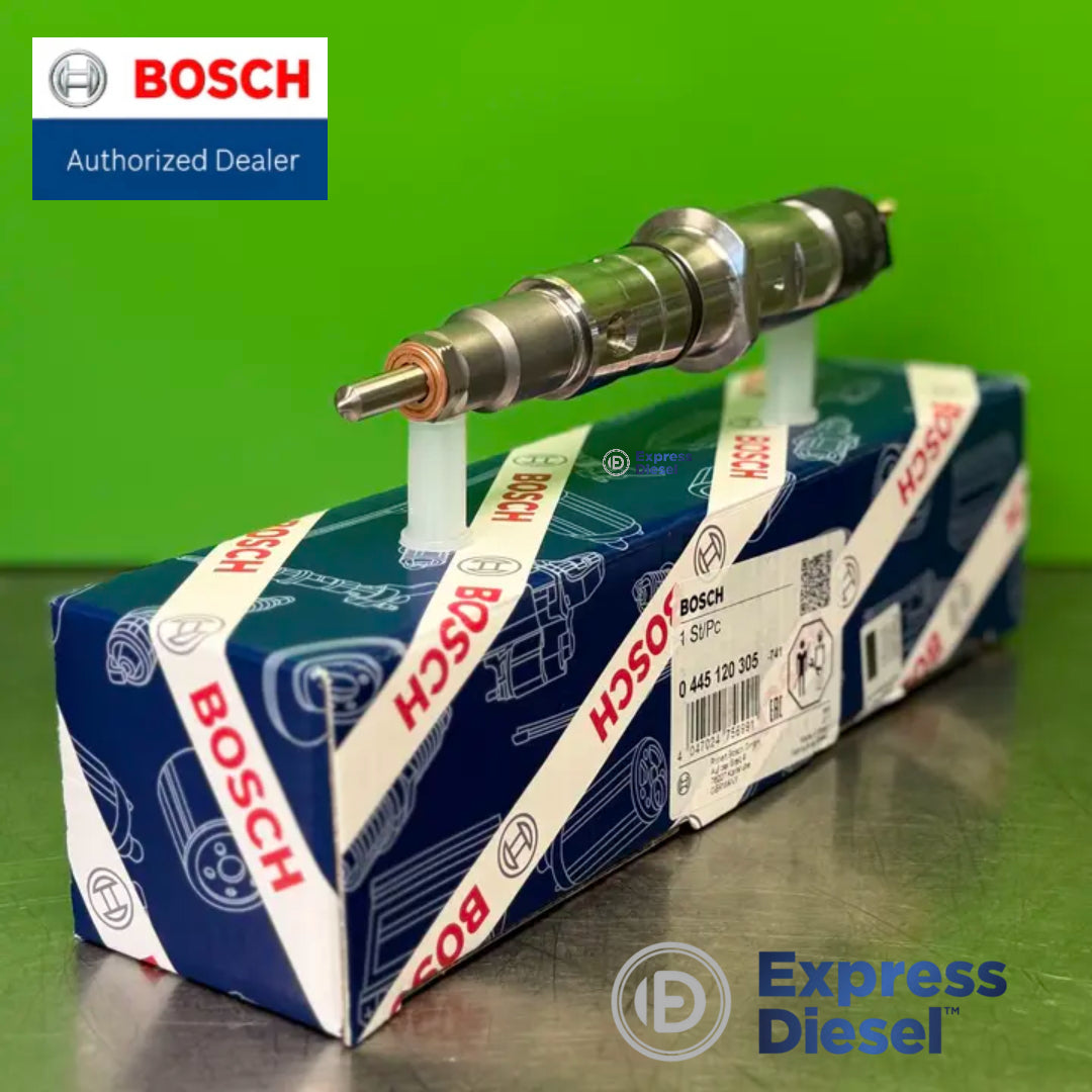 Bosch 0445120305 common rail injector - nozzle and injector body close-up