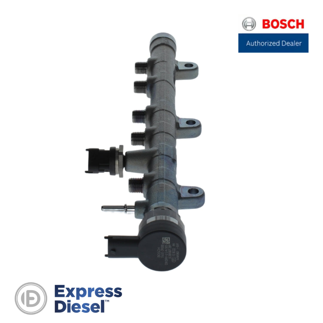 Bosch 0445214411 fuel rail for Hyundai H100 - high-pressure sensor and pressure control valve detail