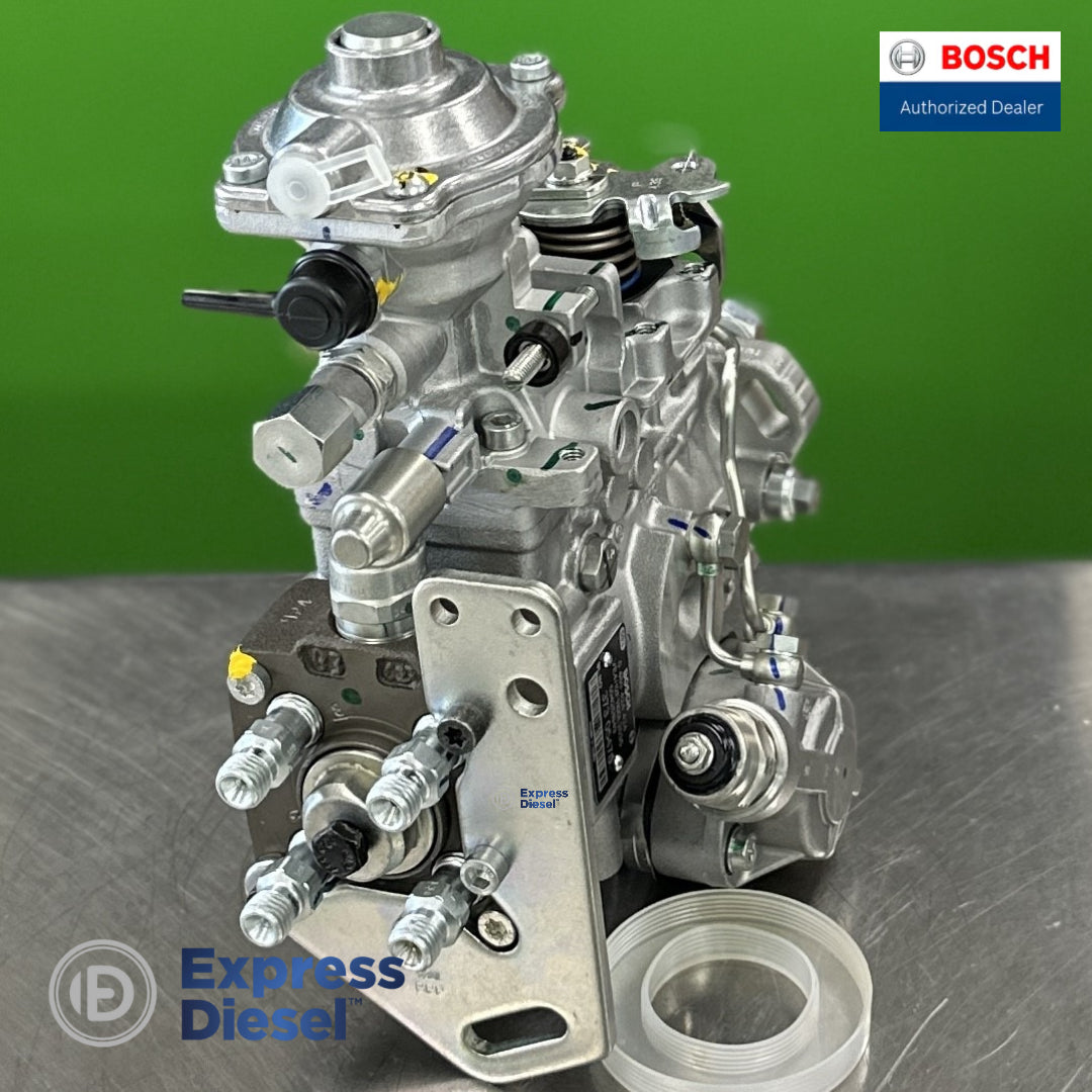Bosch 0460424424 diesel injection pump, rear view, New Holland B90 / Case 580 445T