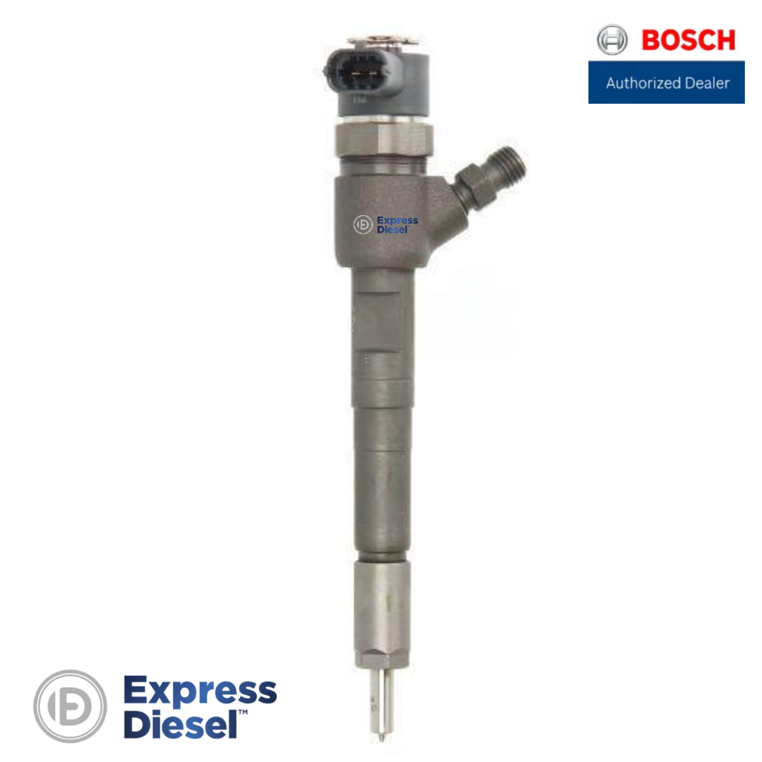Bosch Exchange 0986435102 remanufactured common rail injector - full body vertical view