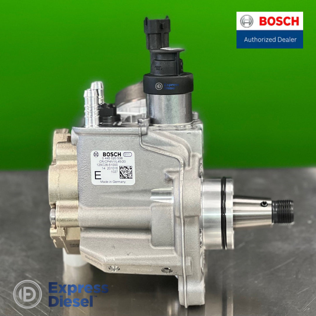 Bosch 0445020538 CP4 pump nameplate - type CR/CP4N1/L45/20, Yanmar 129C28-51000