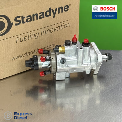 Stanadyne DE2435-6322 diesel pump side view for John Deere 4045 backhoe loader
