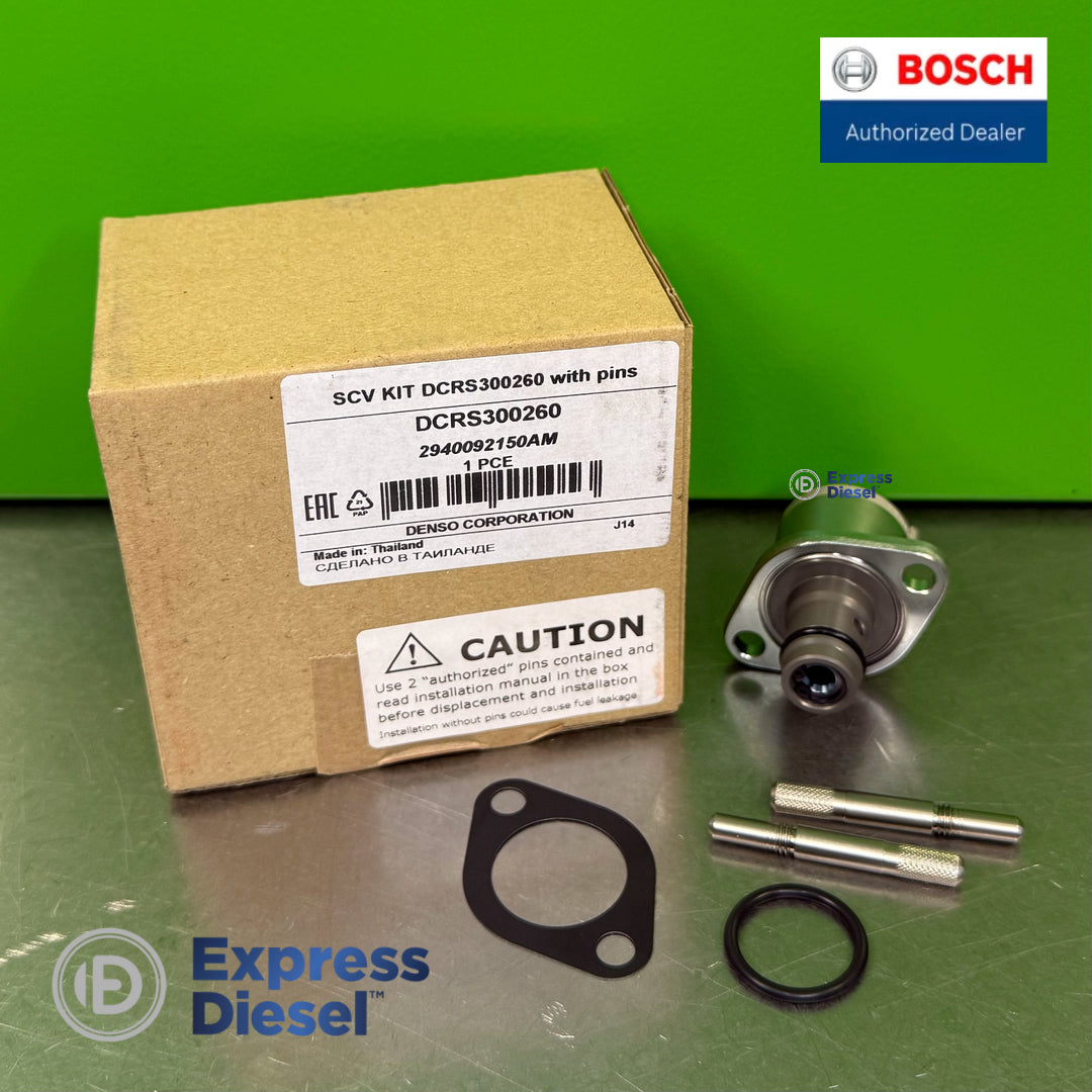 Denso DCRS300260 common rail SCV kit 2942000360 with pins, gasket and O-ring for diesel injection pump