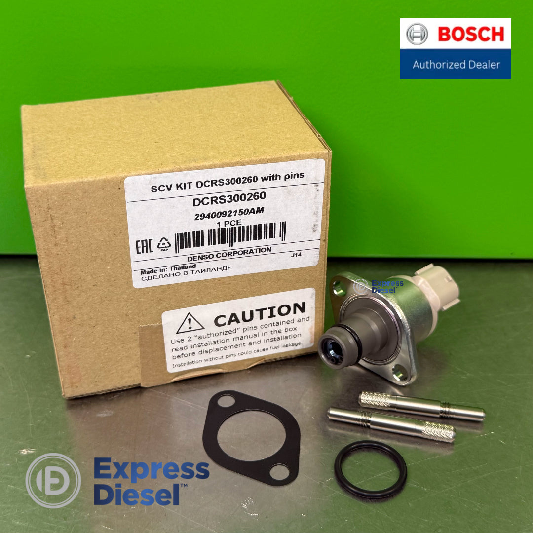 Denso DCRS300260 SCV kit 294200-0360 with control valve, authorized pins, gasket and O-ring