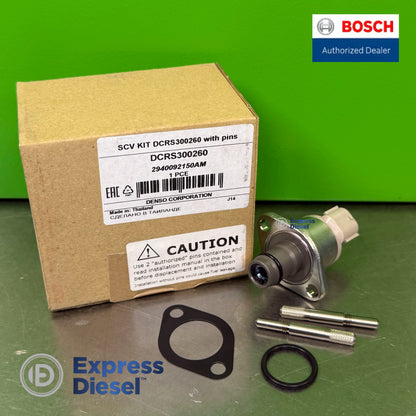 Denso DCRS300260 SCV kit 294200-0360 with control valve, authorized pins, gasket and O-ring