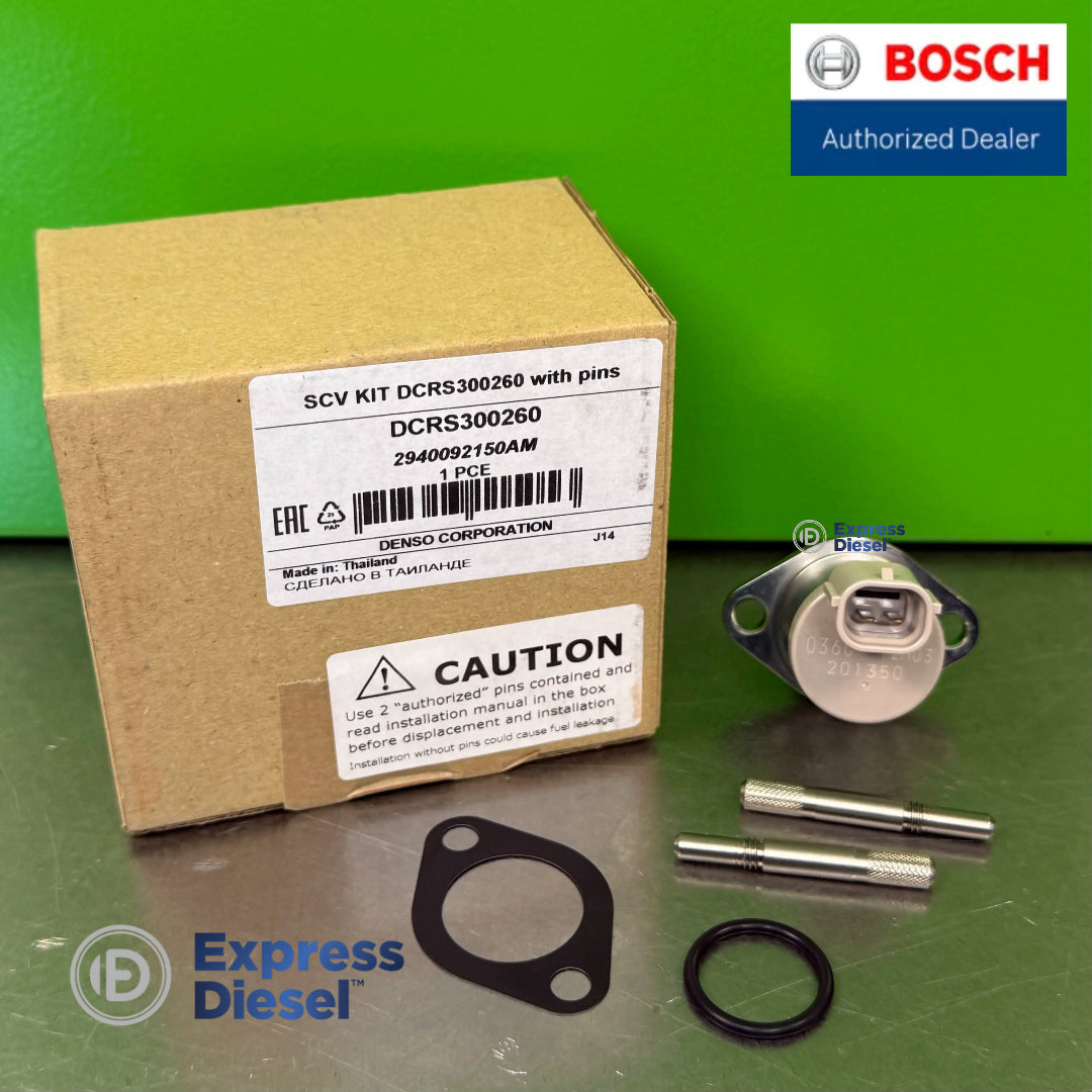 Denso DCRS300260 SCV kit with pins 294200-0360 for common rail injection pump, original kit with gasket and O-ring