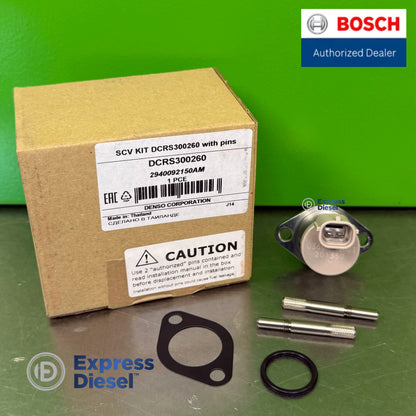 Denso DCRS300260 SCV kit with pins 294200-0360 for common rail injection pump, original kit with gasket and O-ring