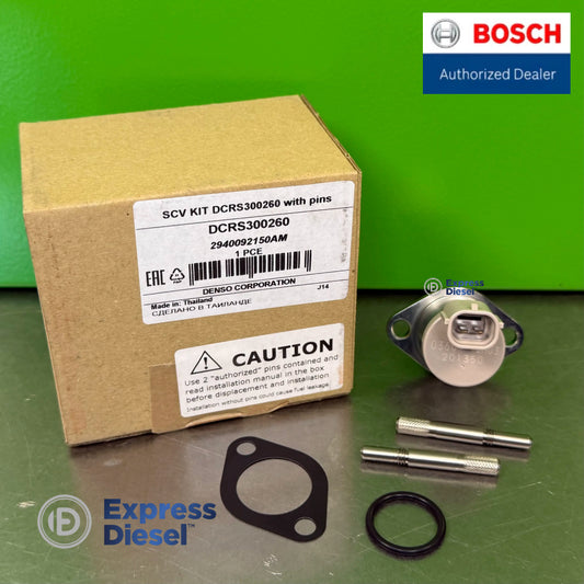 Denso DCRS300260 SCV kit with pins 294200-0360 for common rail injection pump, original kit with gasket and O-ring