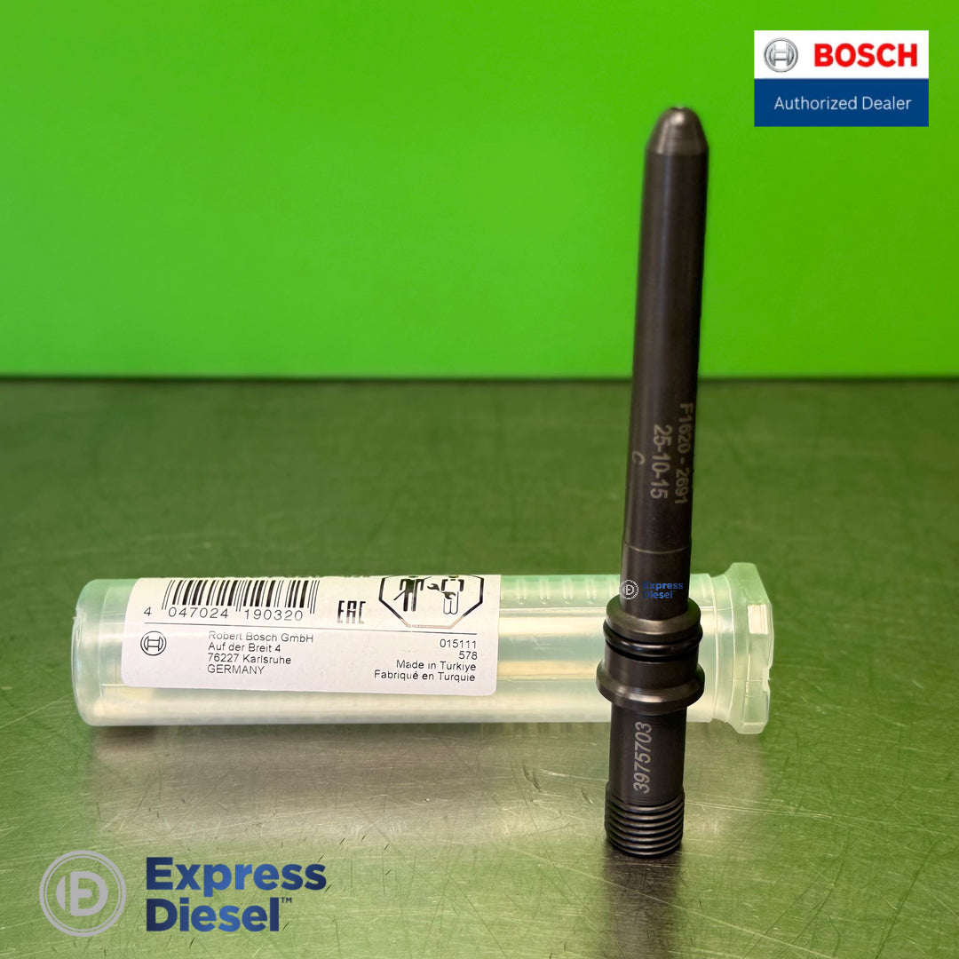 Bosch F00RJ01620 injector inlet connector in original Bosch OEM box with label