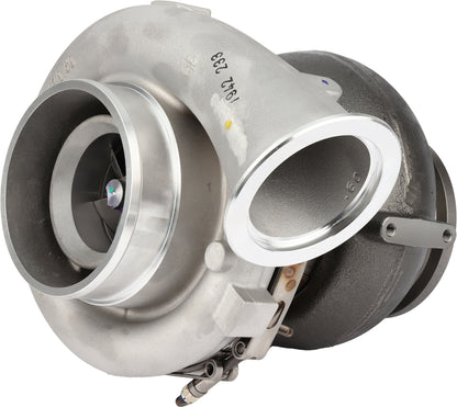 Garrett GTB4294 twin-scroll T-flange turbine inlet face, MTU Detroit S1600, ref 776599-5012S