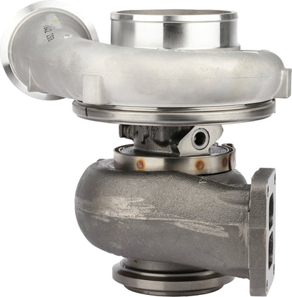 Garrett GTB4294 turbocharger three-quarter view with twin-scroll turbine inlet, MTU S1600, ref XT0110100126