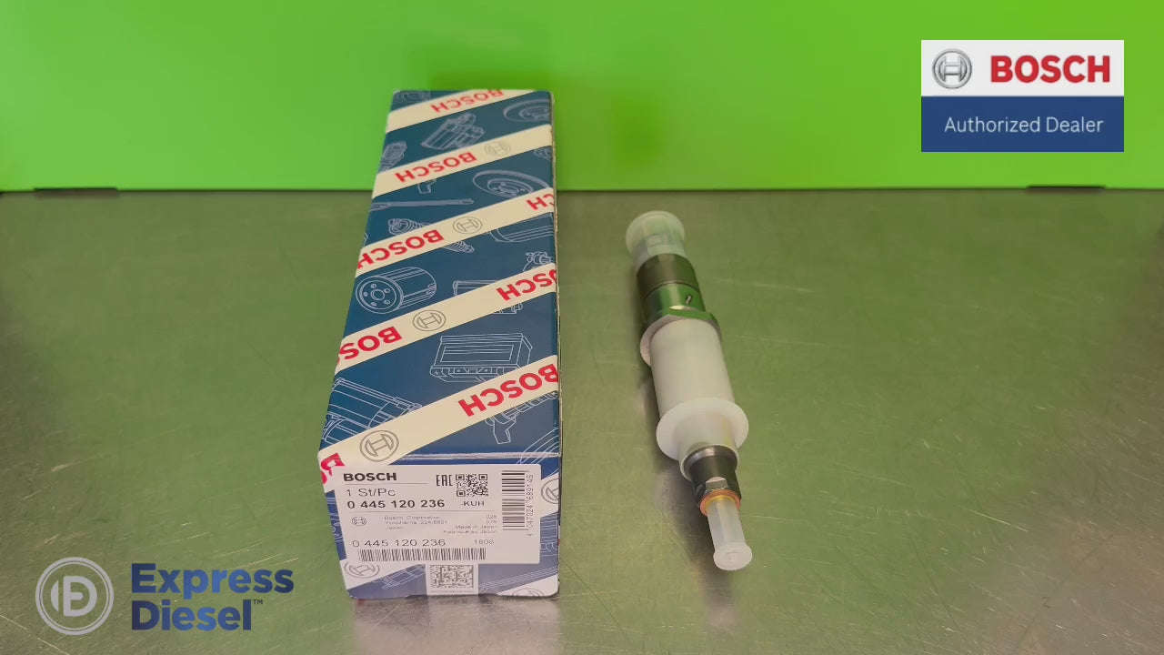 Bosch 0445120236 CRIN1-14/16 common rail injector for Cummins QSB6.7 / L9 and Komatsu - product video