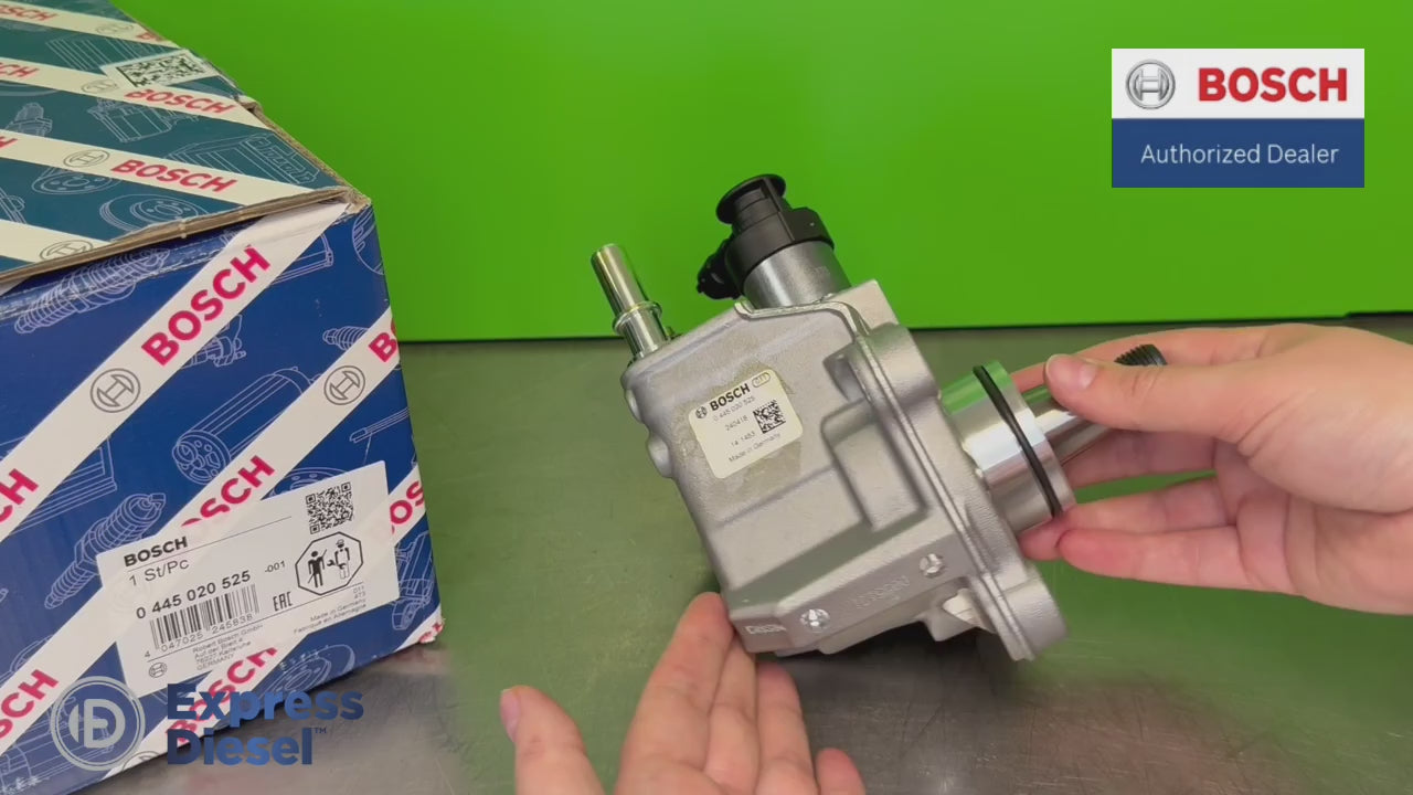 Genuine Bosch 0445020525 CP4 common rail diesel fuel injection pump for Deutz TCD 2.9L and 3.6L agricultural and industrial diesel engines video presentation