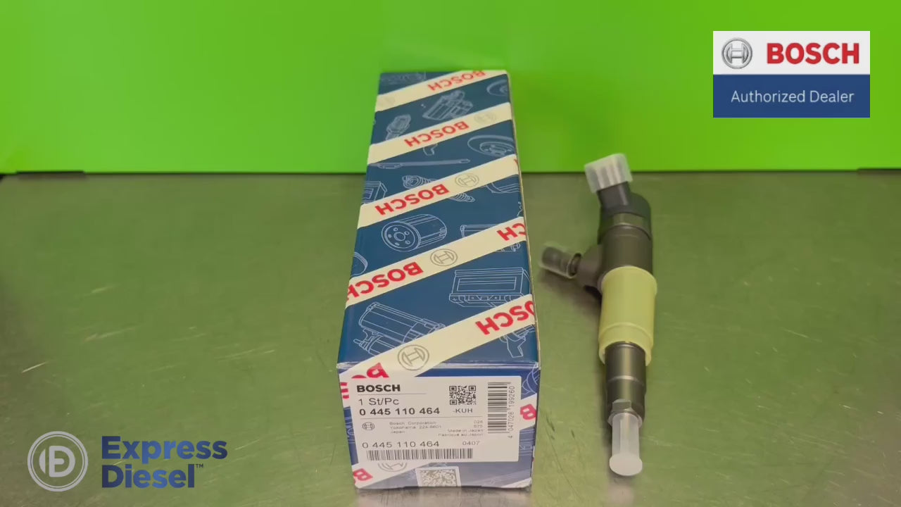 Genuine Bosch 0445110464 CRI2-16 common rail diesel fuel injector for Yanmar 3TNV86CT and 4TNV86CT engines video presentation